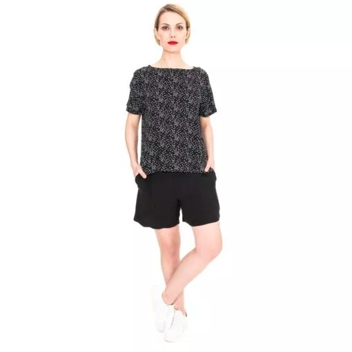 schwarze Sommer Shorts mit bequemen Jerseybund
