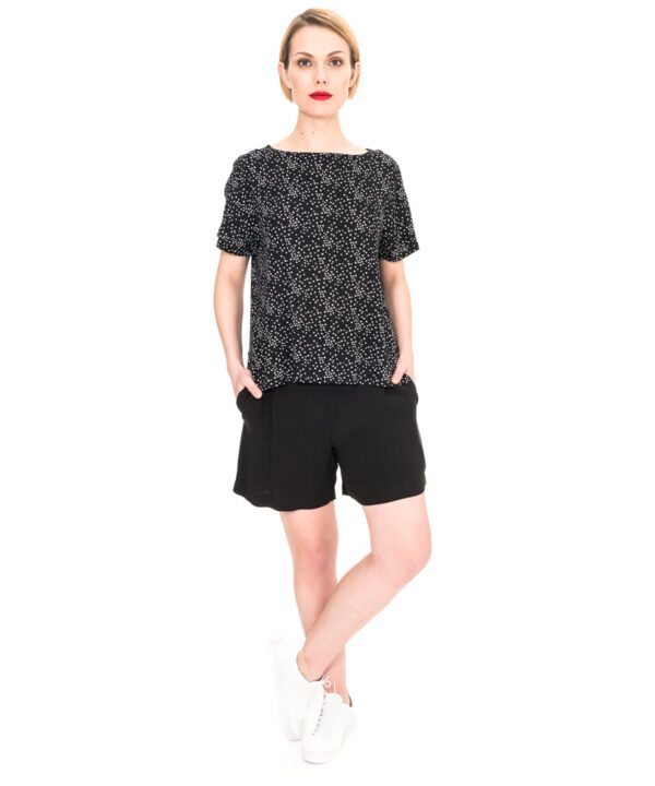 schwarze Sommer Shorts mit bequemen Jerseybund