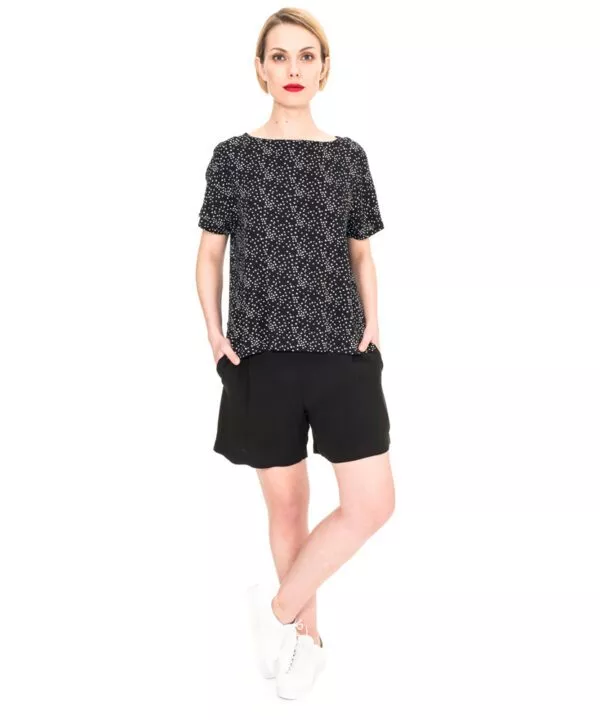 schwarze Sommer Shorts mit bequemen Jerseybund