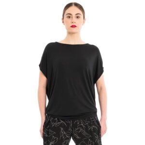 schwarzes Shirt aus Bambus Jersey