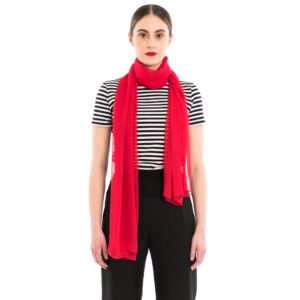 federleichter kühlender Seidenschal aus rotem Chiffon