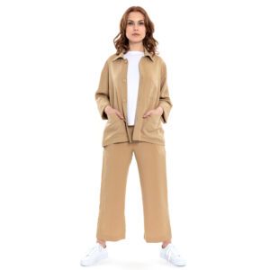 Jacke aus Tencel in Sand Farbe von ulliKo