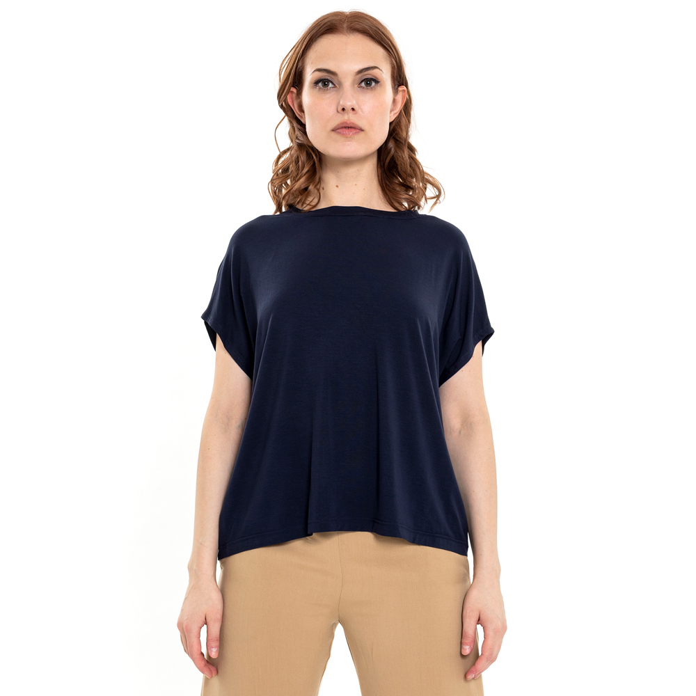 Shirt aus Bambus Jersey in Blau von ulliko