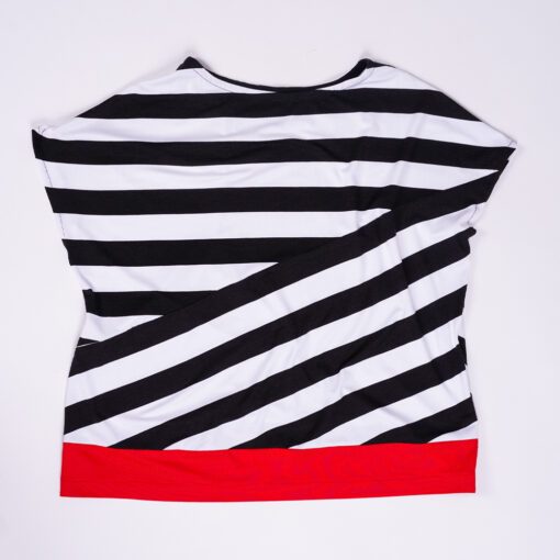 ulliko Shirt Ruby in schwarz-weiss Streif mit rotem Bund