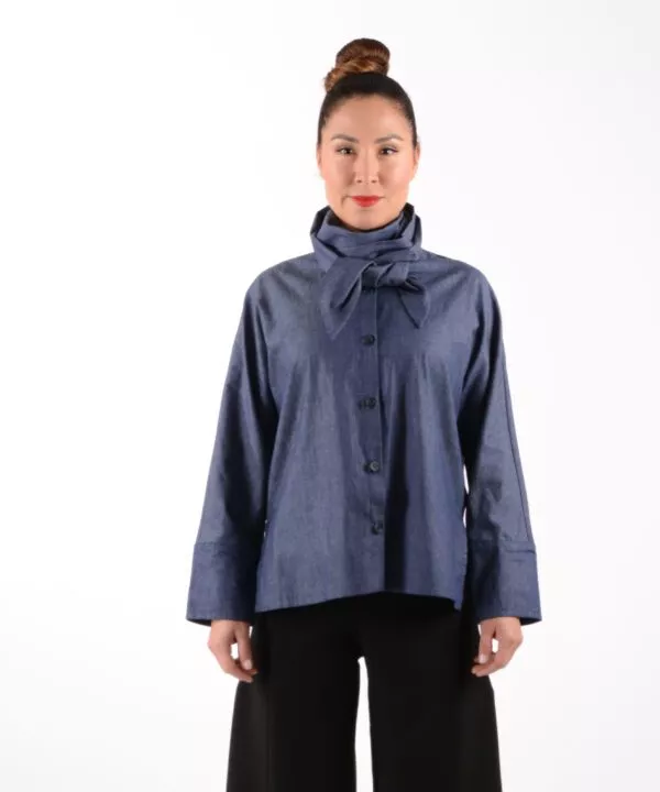 ulliko Schluppenblause Jeans-Blau