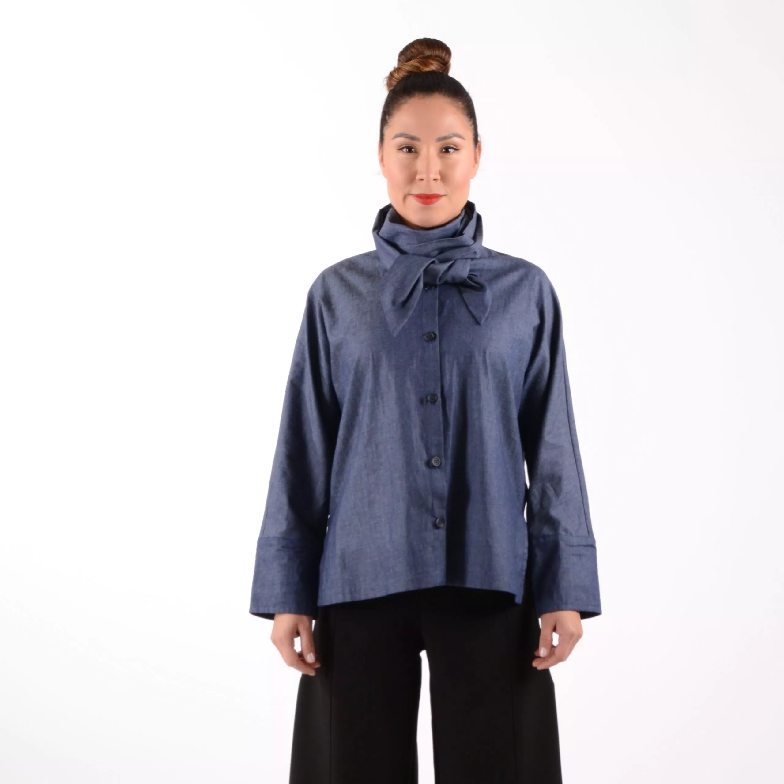 ulliko Schluppenblause Jeans-Blau