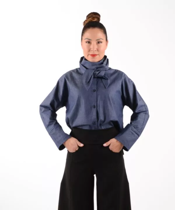 ulliko Schluppenblause Jeans-Blau