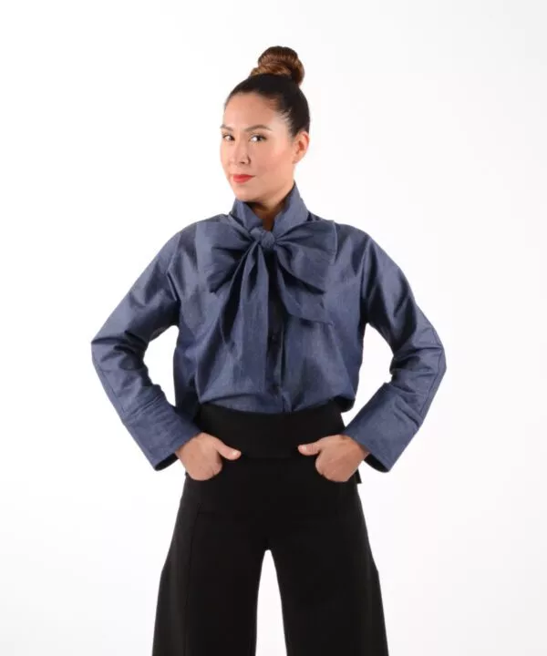 ulliko Schluppenblause Jeans-Blau