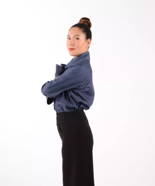 ulliko Schluppenblause Jeans-Blau