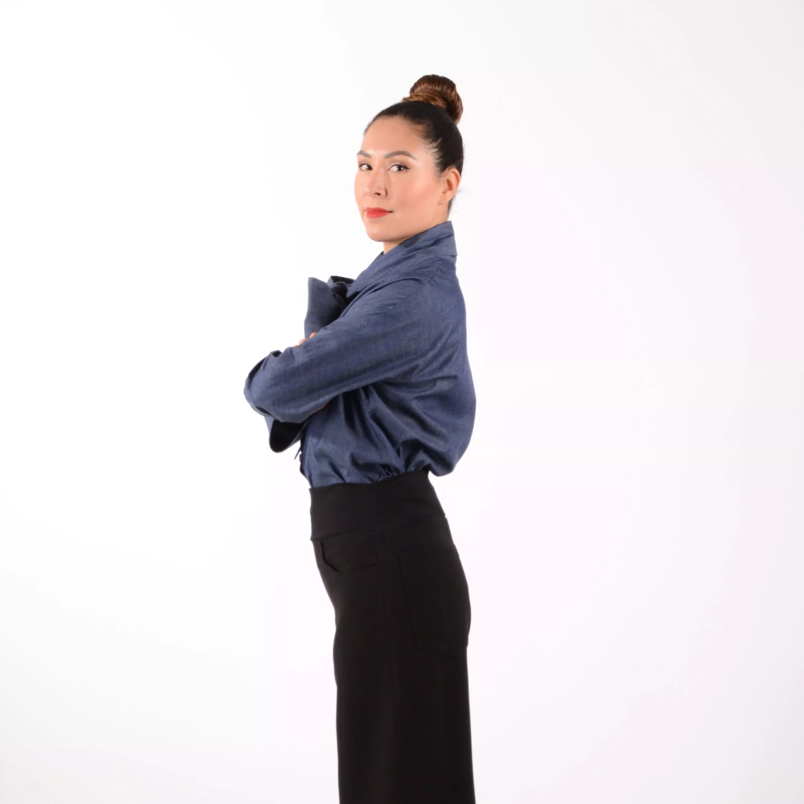 ulliko Schluppenblause Jeans-Blau