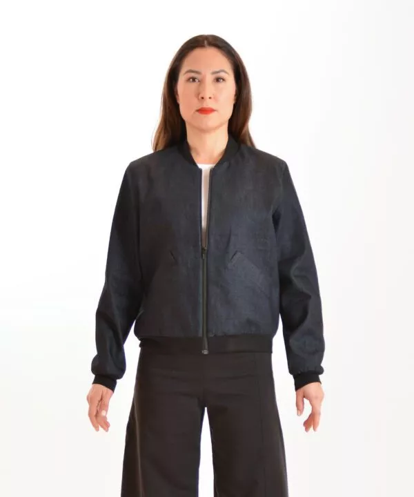 ulliKo Bomber Jacke Denim dunkelblau