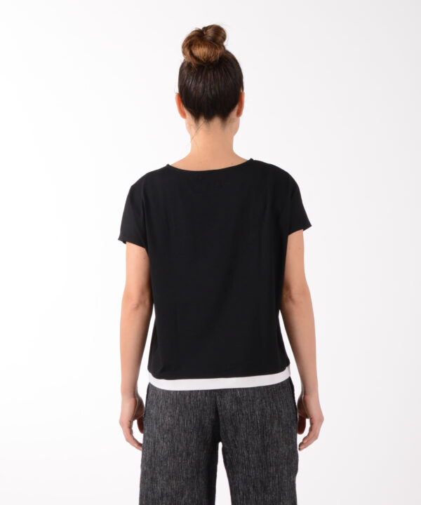 ulliKo Shirt ROXY in Schwarz mit Cremeweiß