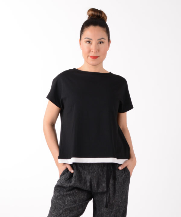 ulliKo Shirt ROXY in Schwarz mit Cremeweiß