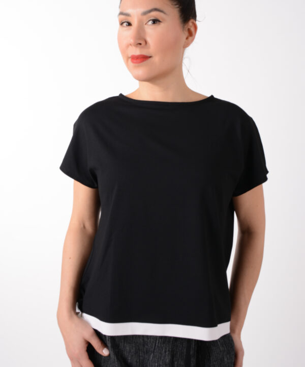 ulliKo Shirt ROXY in Schwarz mit Cremeweiß