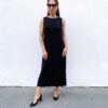 Kleid Louise Bambus Schwarz lang