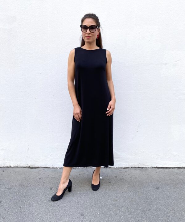 Kleid Louise Bambus Schwarz lang