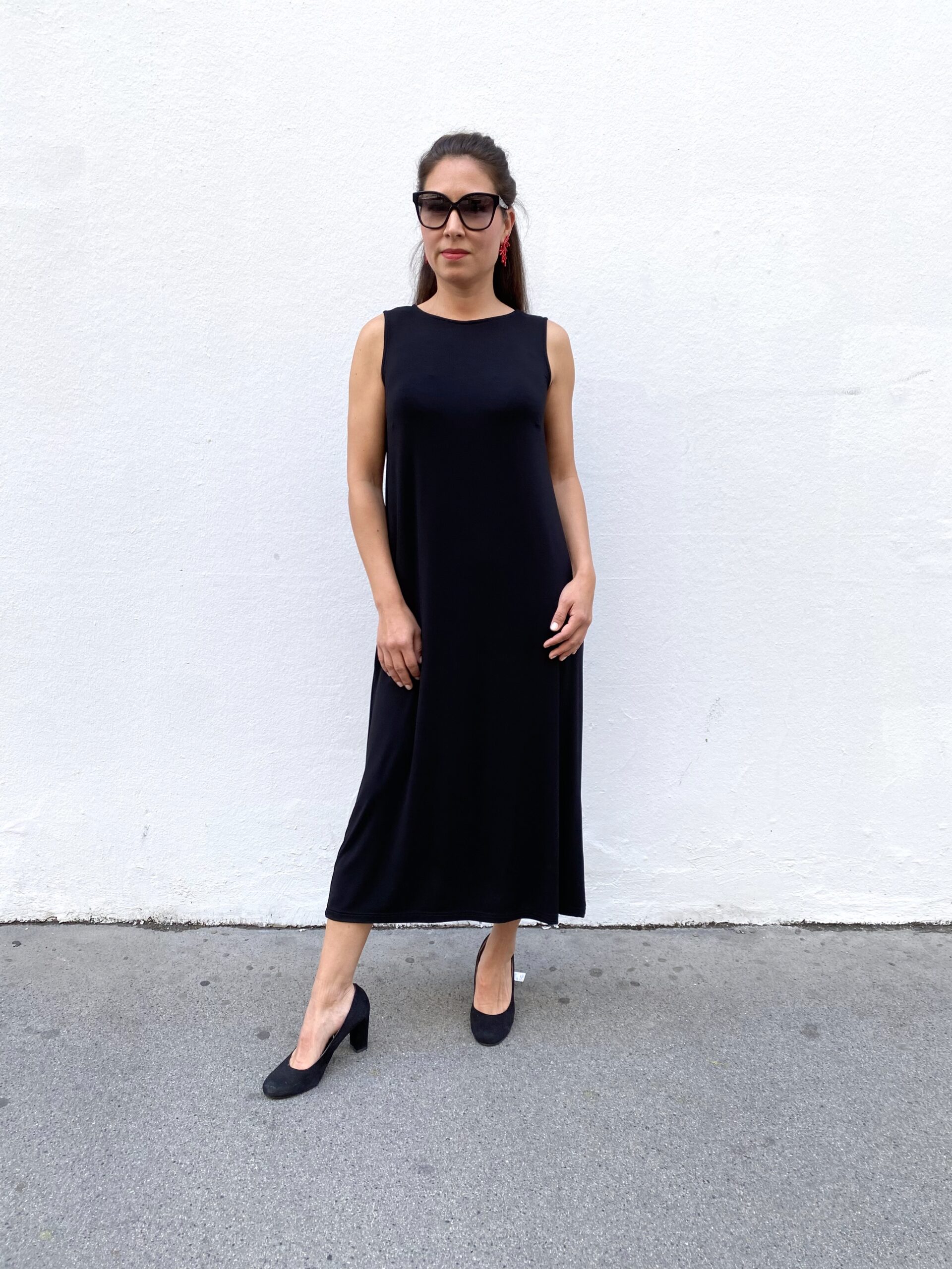 Kleid Louise Bambus Schwarz lang