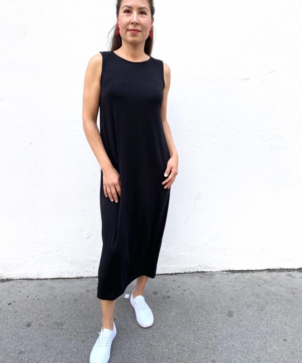 Kleid Louise Bambus Schwarz lang