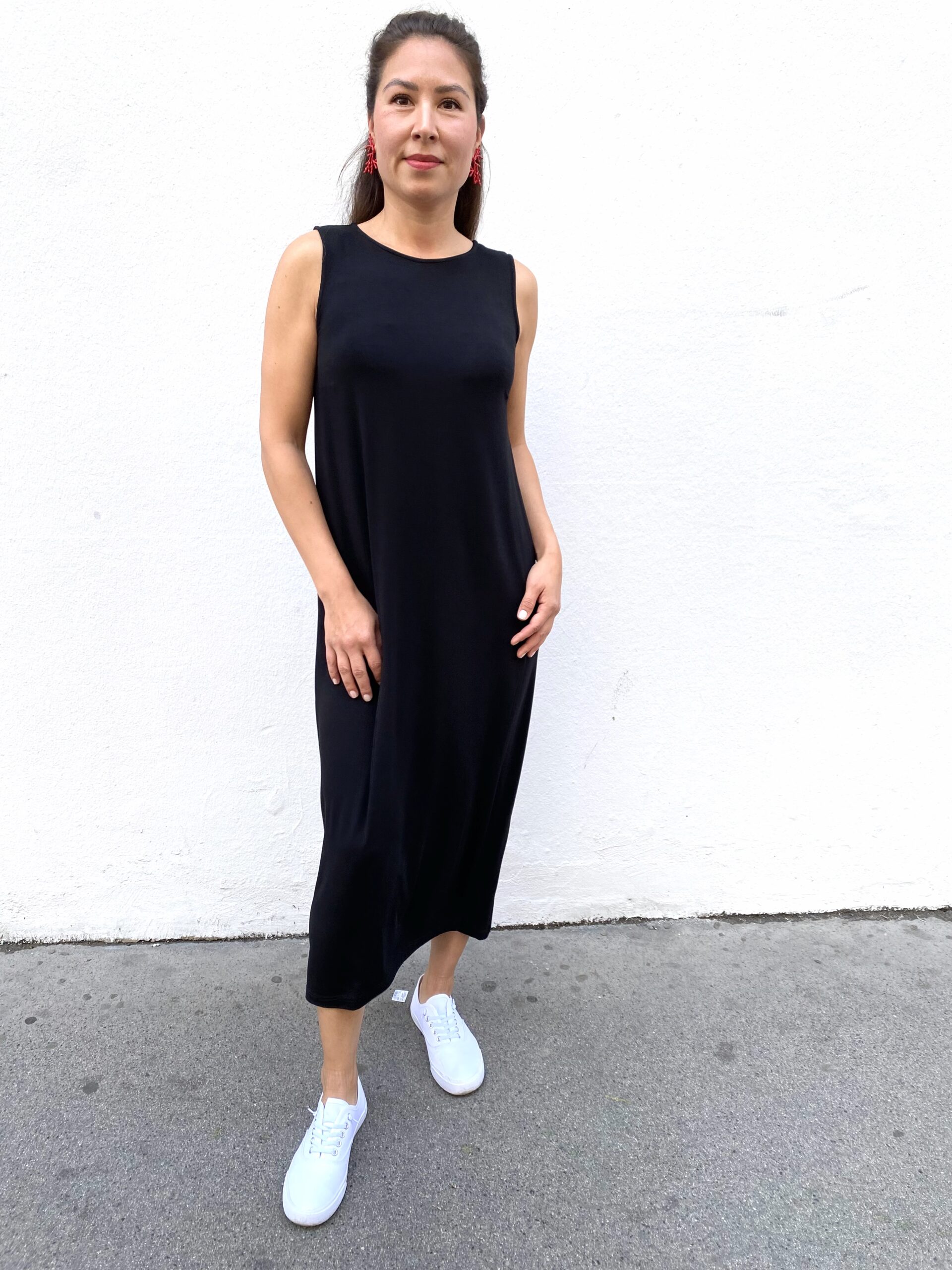 Kleid Louise Bambus Schwarz lang