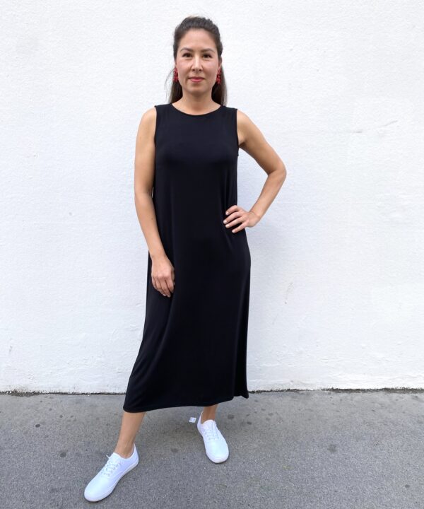 Kleid Louise Bambus Schwarz lang