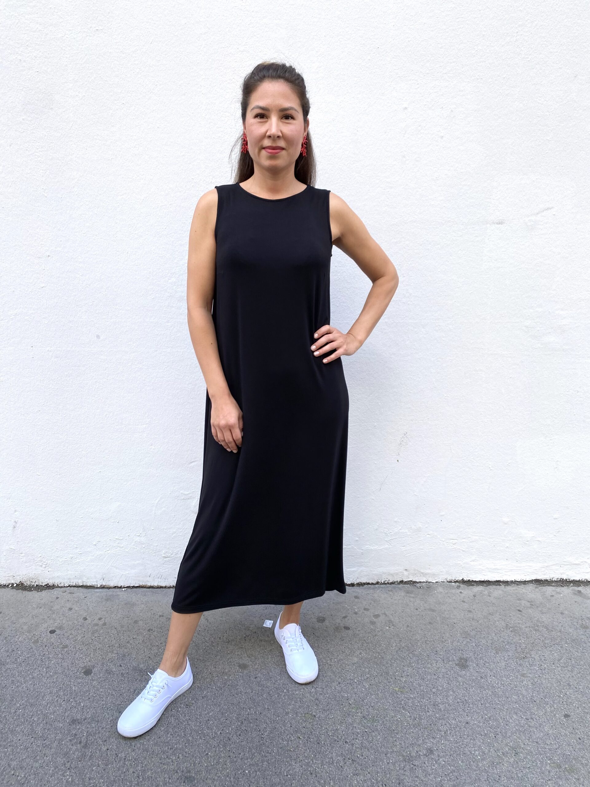 Kleid Louise Bambus Schwarz lang