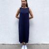 Kleid Louise Bambus Dunkelblau lang