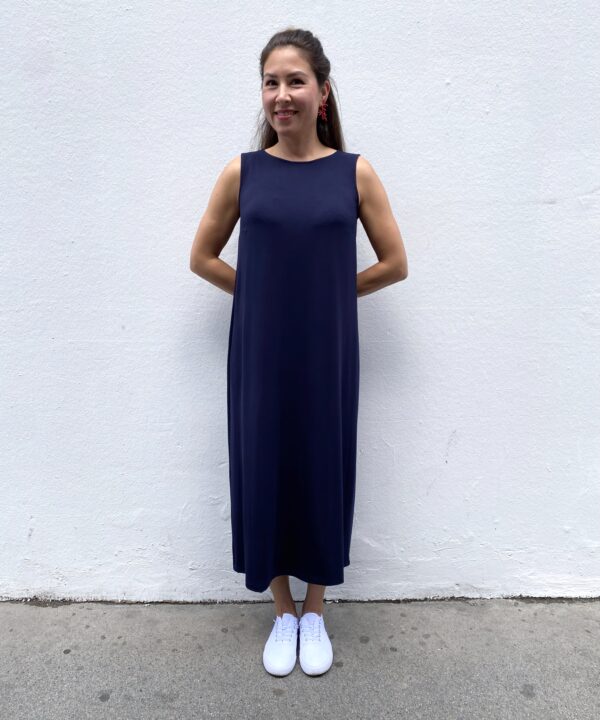 Kleid Louise Bambus Dunkelblau lang