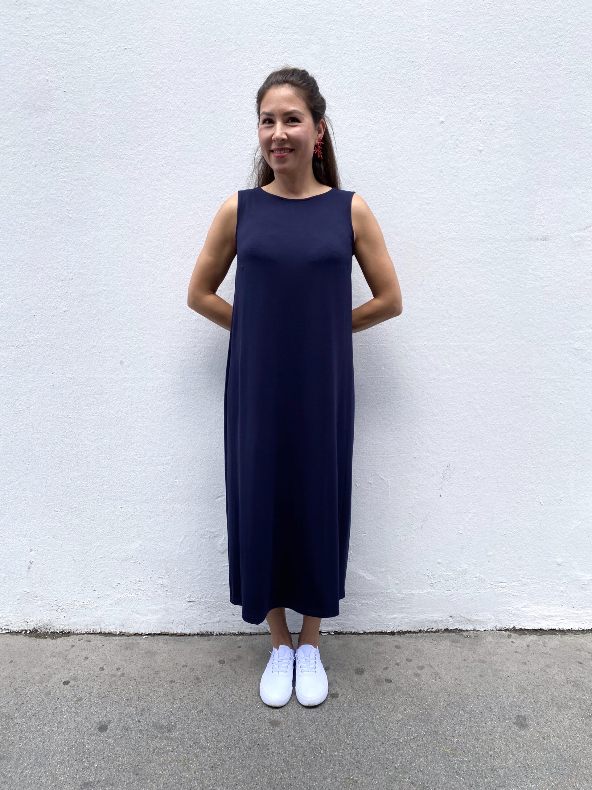 Kleid Louise Bambus Dunkelblau lang
