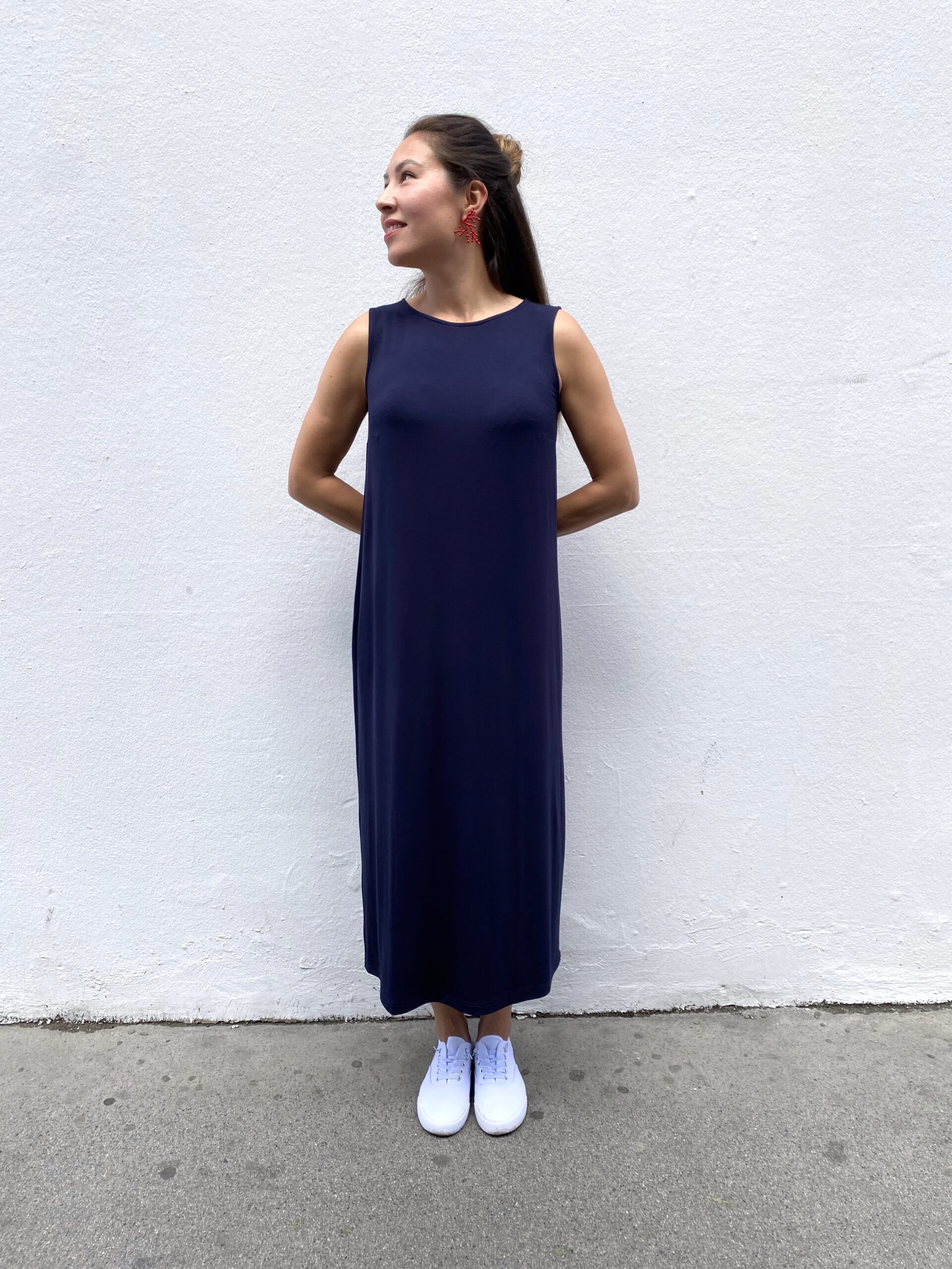 Kleid Louise Bambus Dunkelblau lang