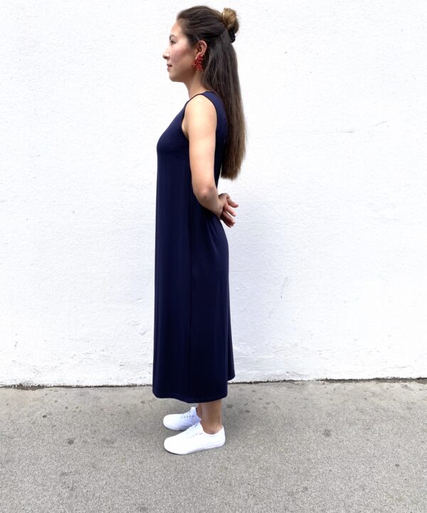 Kleid Louise Bambus Dunkelblau lang