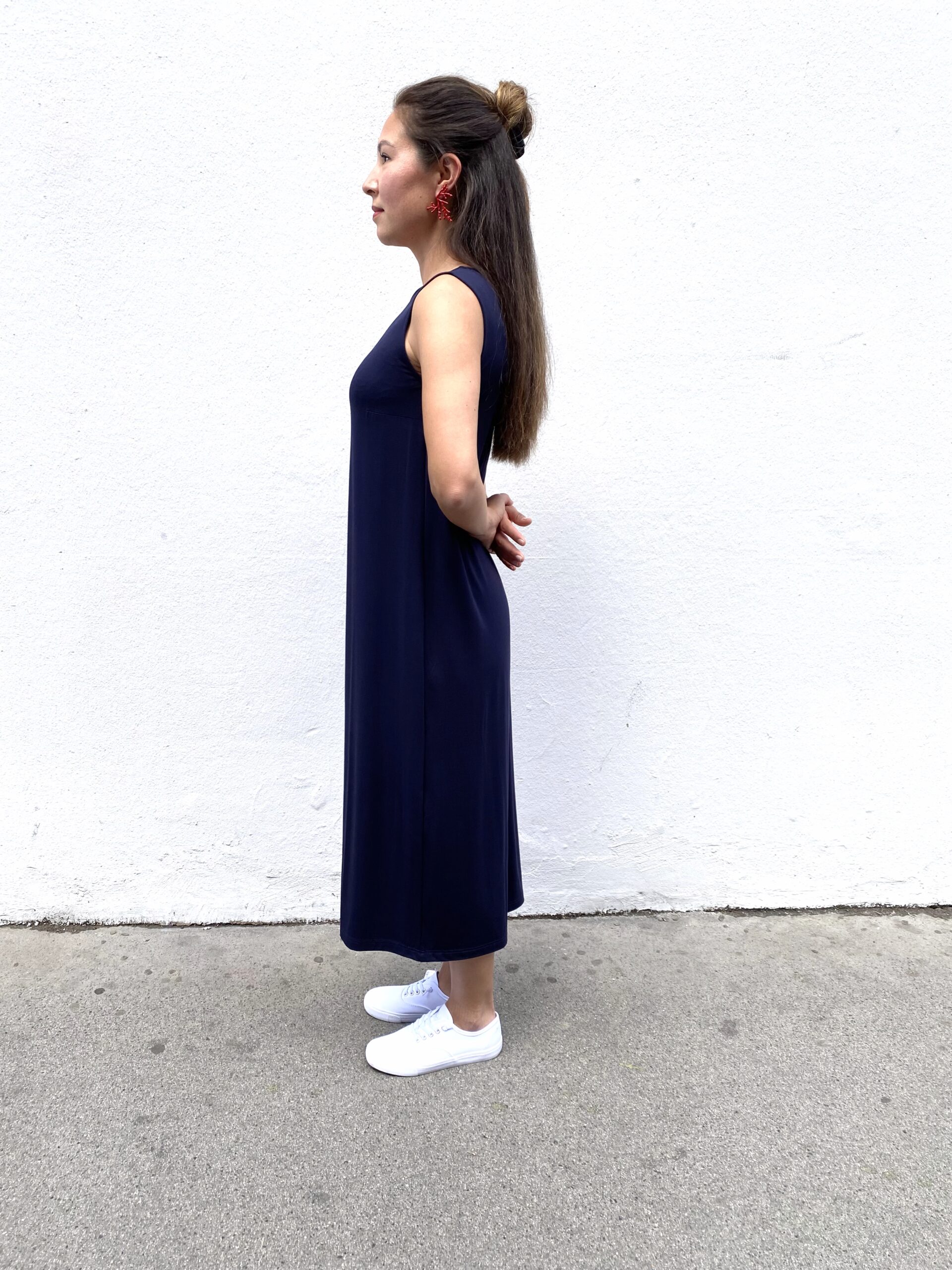 Kleid Louise Bambus Dunkelblau lang