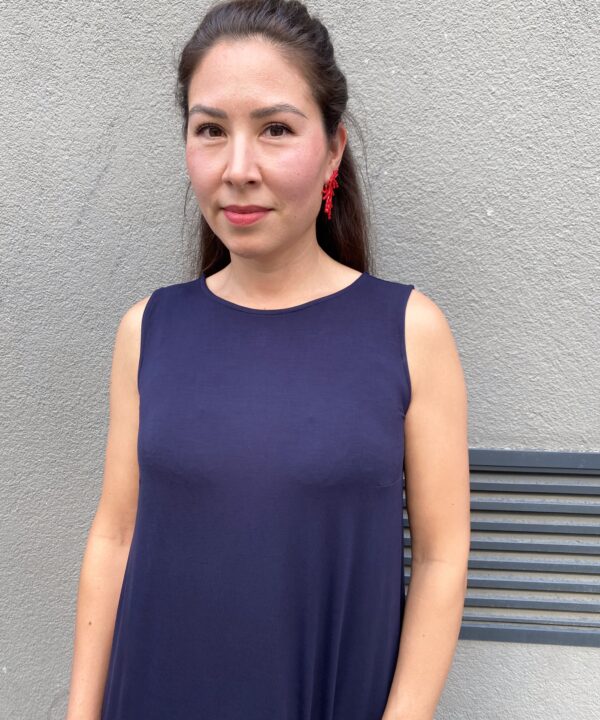 Kleid Louise Bambus Dunkelblau lang