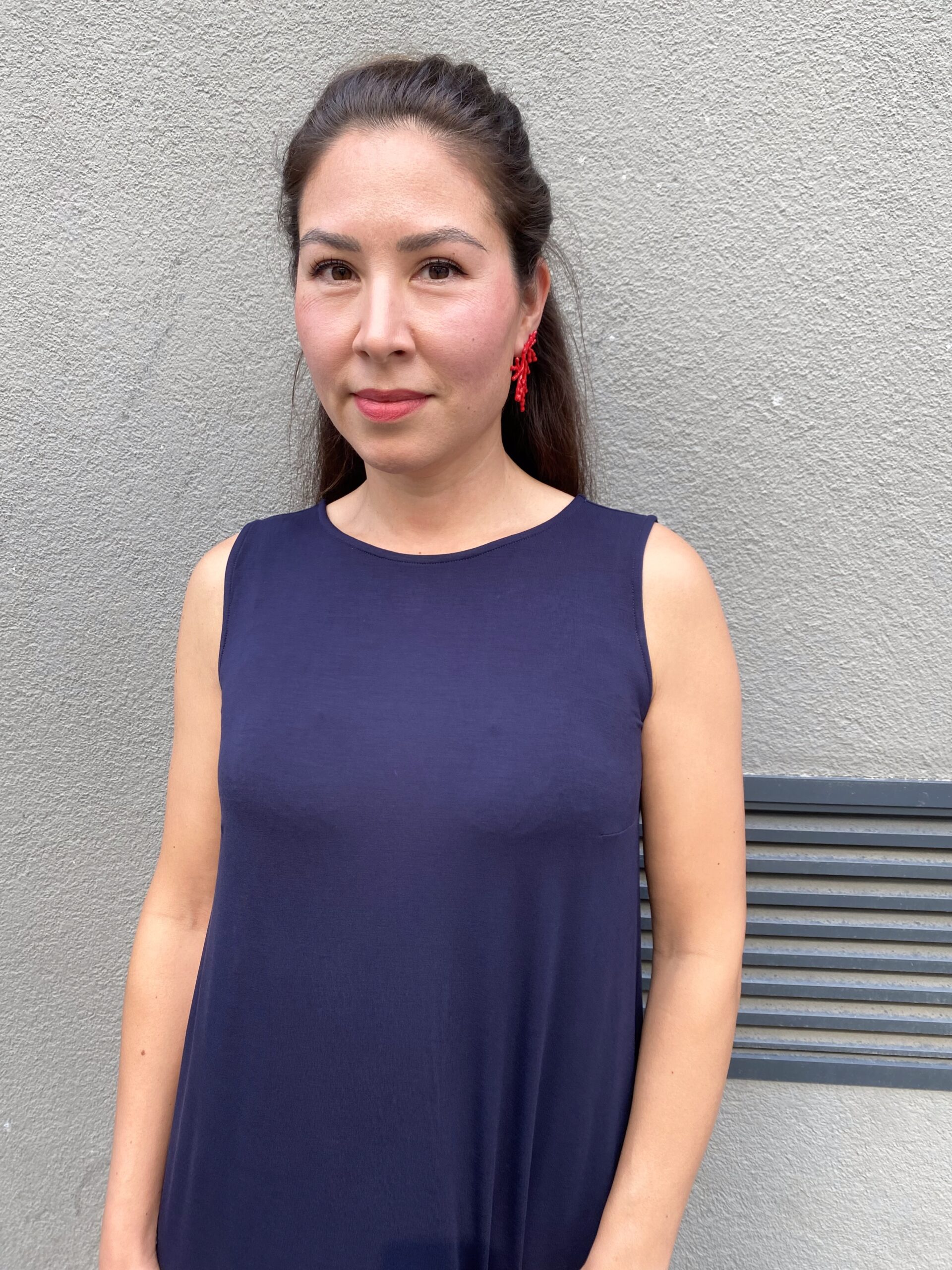 Kleid Louise Bambus Dunkelblau lang