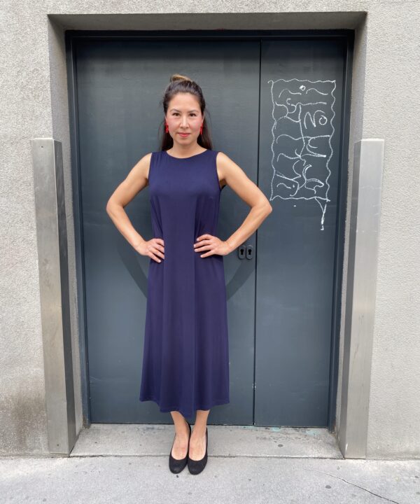Kleid Louise Bambus Dunkelblau lang