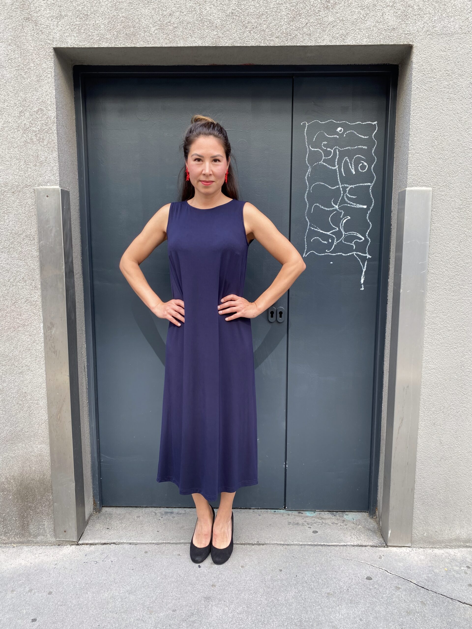 Kleid Louise Bambus Dunkelblau lang