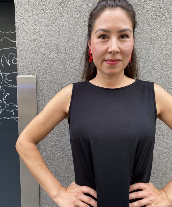Kleid Louise Bambus Schwarz kurz – Bild 5