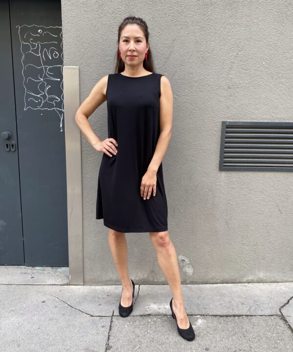 Kleid Louise Bambus Schwarz kurz – Bild 4