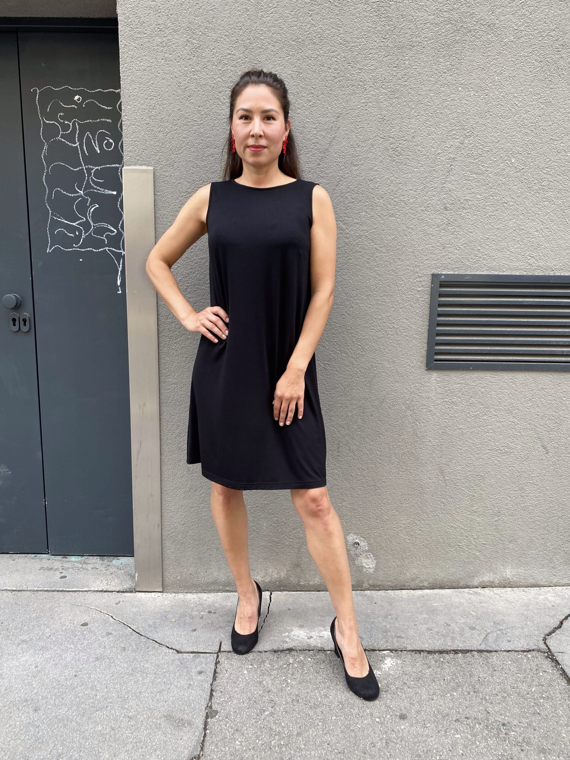 Kleid Louise Bambus Schwarz kurz – Bild 4