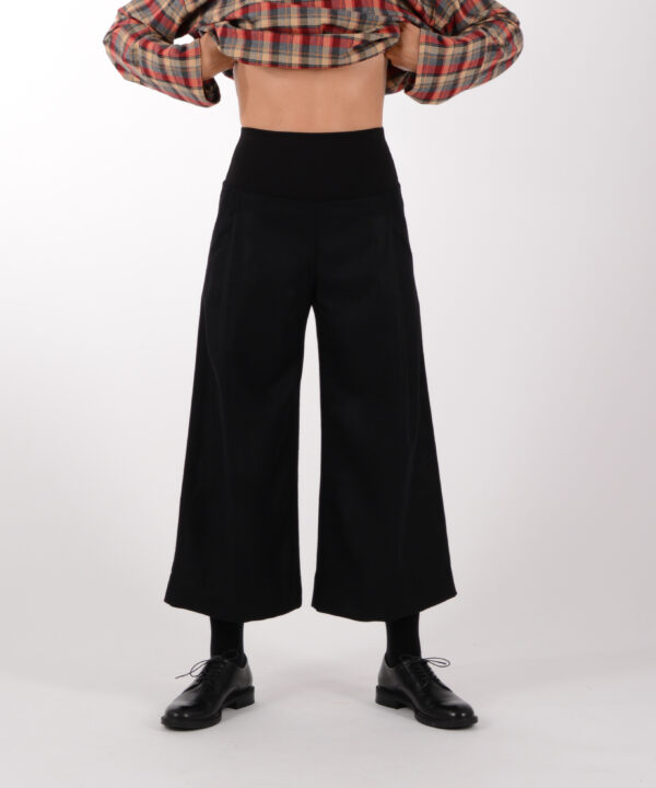 Culotte Hose Schwarz Wolle – Bild 2