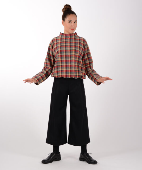 Culotte Hose Schwarz Wolle
