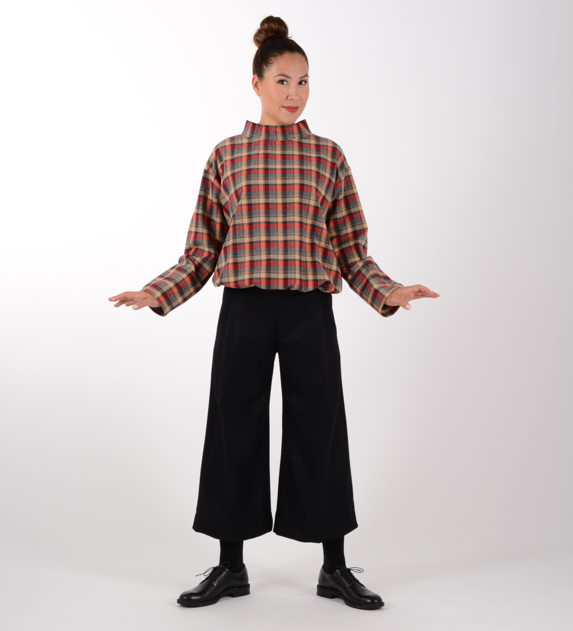 Culotte Hose Schwarz Wolle