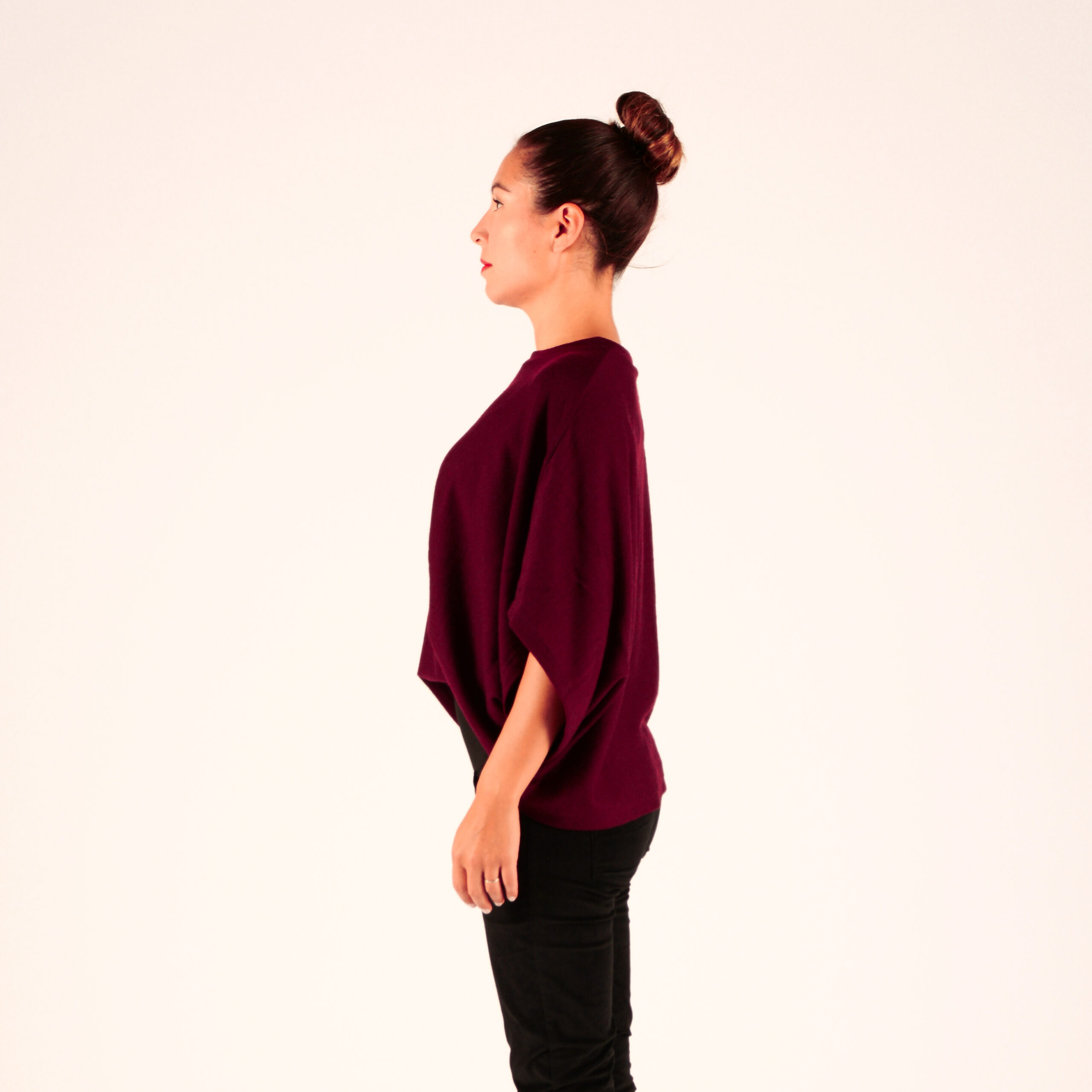 CHELSEA Merino Feinstrick weinrot – Bild 2