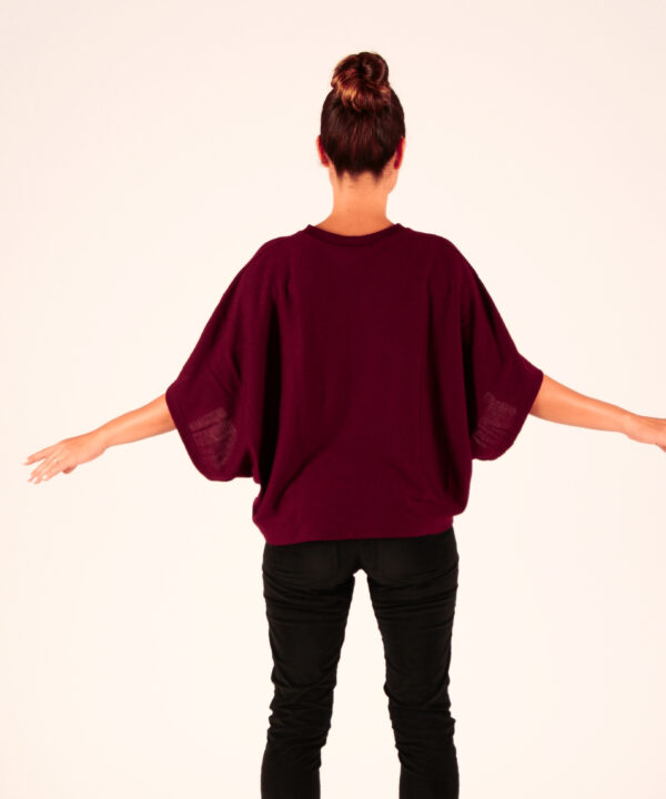 CHELSEA Merino Feinstrick weinrot – Bild 3