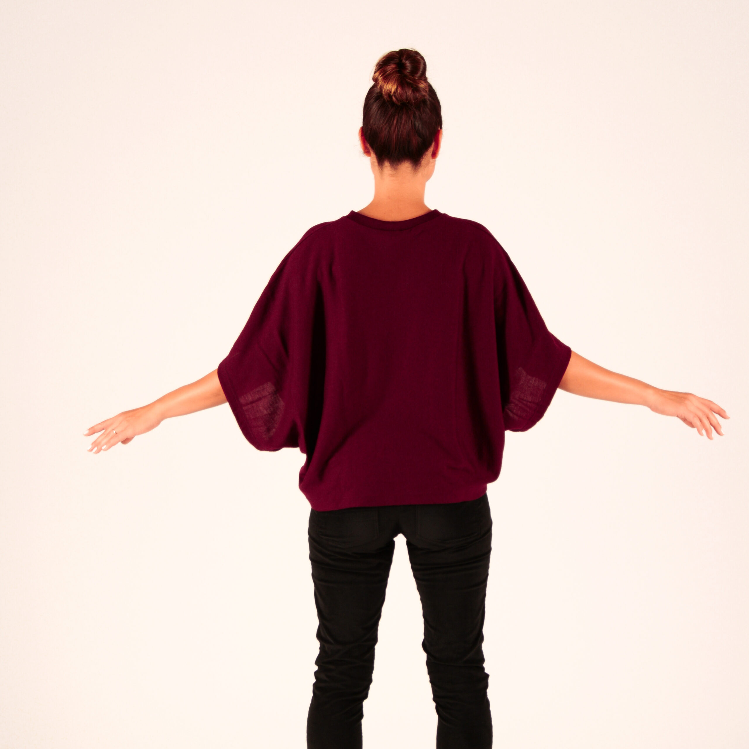 CHELSEA Merino Feinstrick weinrot – Bild 3