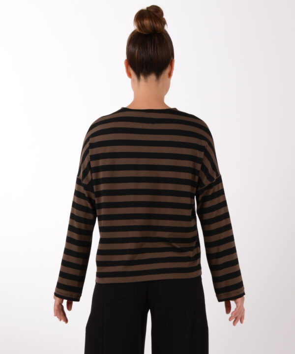 Shirt JOY Braun Schwarz Streif – Bild 3