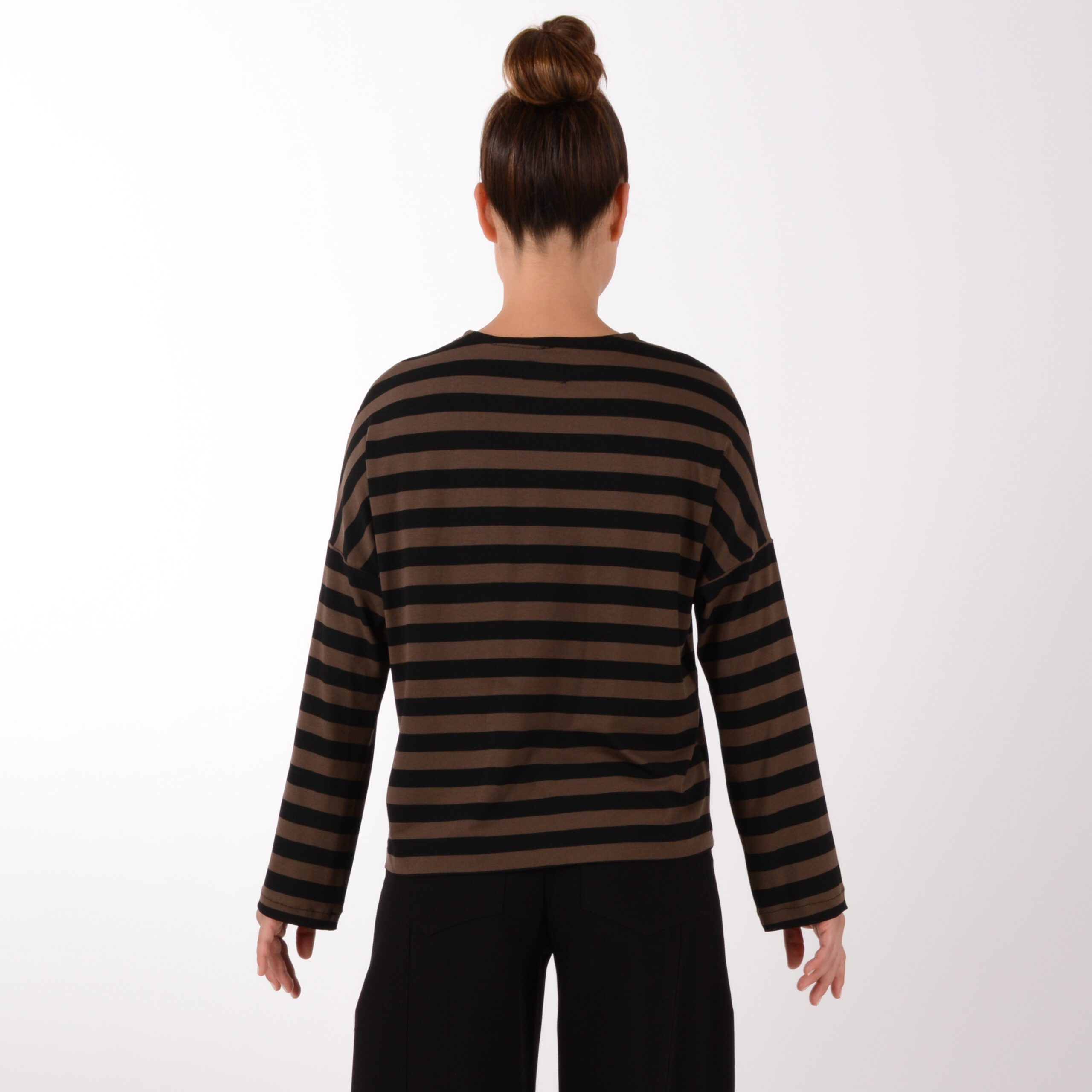 Shirt JOY Braun Schwarz Streif – Bild 3