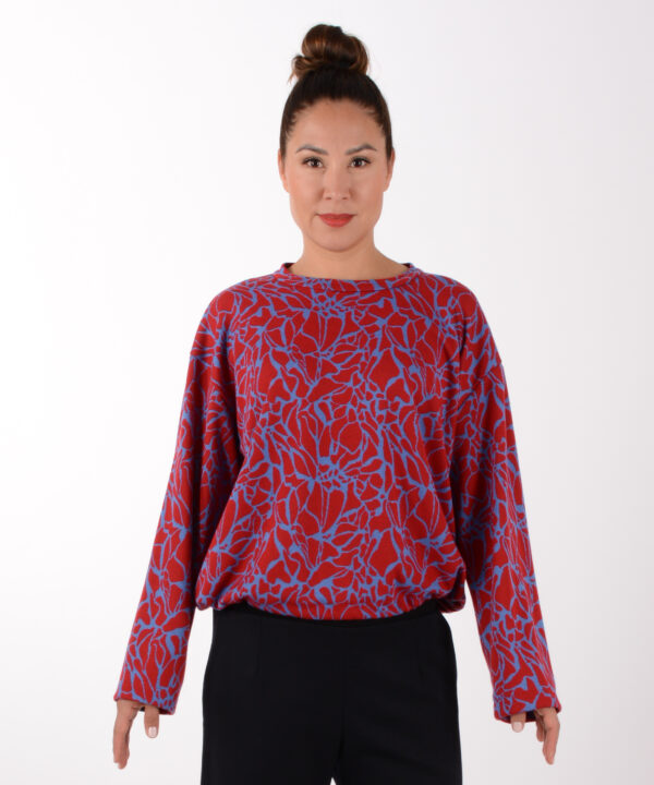 ulliKo Pulli Lina rot-blau mit extra Kragen