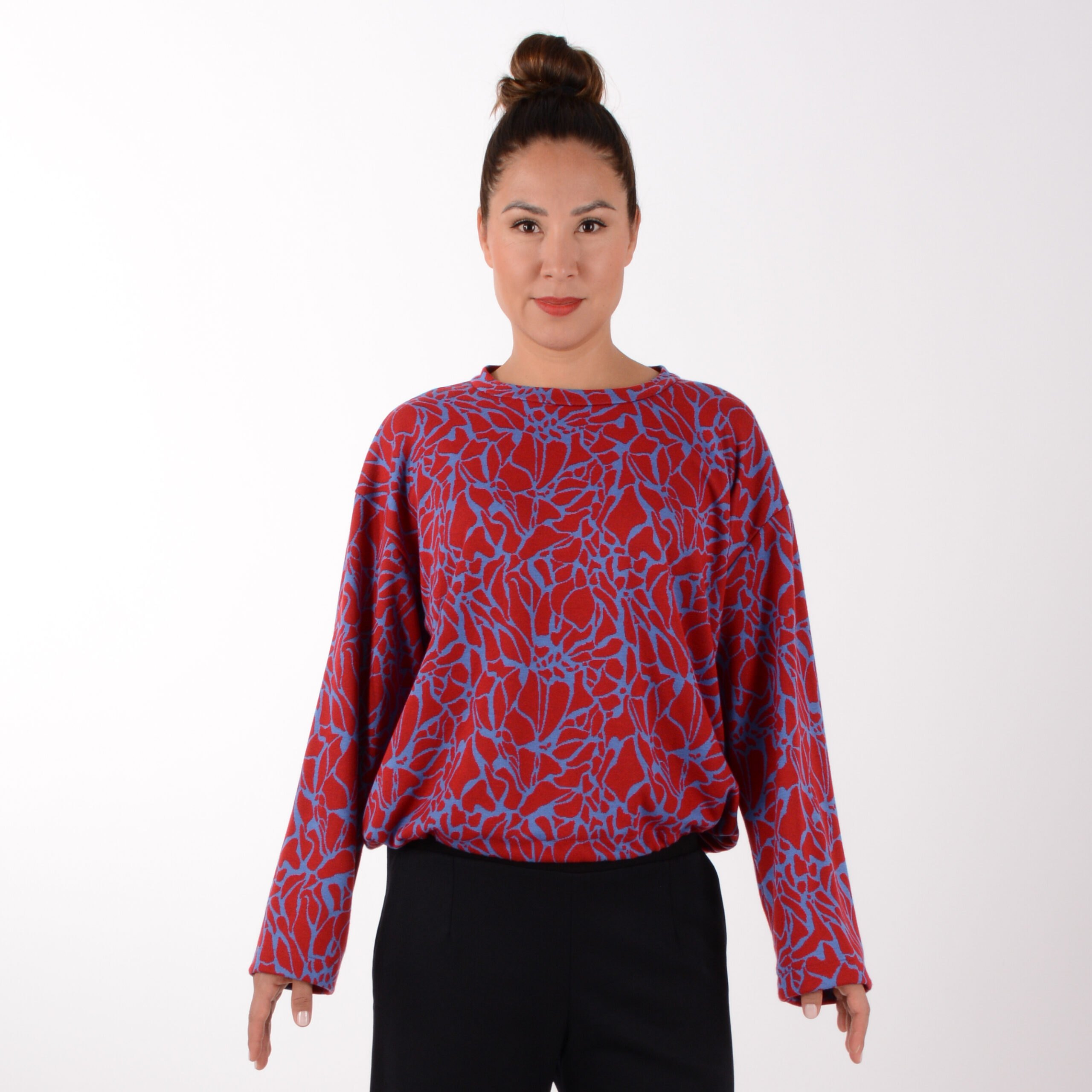 ulliKo Pulli Lina rot-blau mit extra Kragen