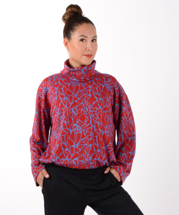 ulliKo Pulli Lina rot-blau mit extra Kragen
