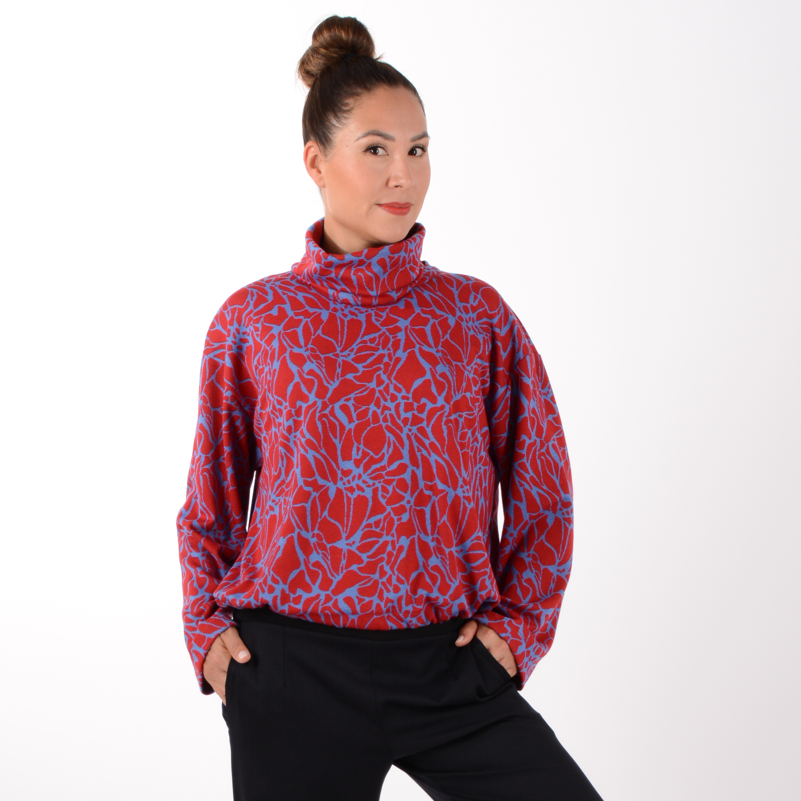 ulliKo Pulli Lina rot-blau mit extra Kragen